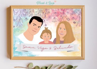 ilustracion-personalizada-familia-bebe-pixel-and-love